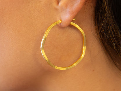 Irregular Engraved Hoops