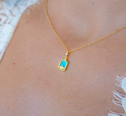 Turquoise Evil Eye Charm Necklace