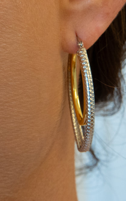 Two Tone Oval Hoops