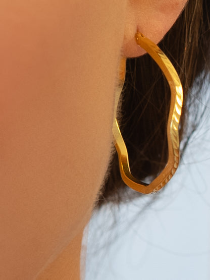 Irregular Engraved Hoops