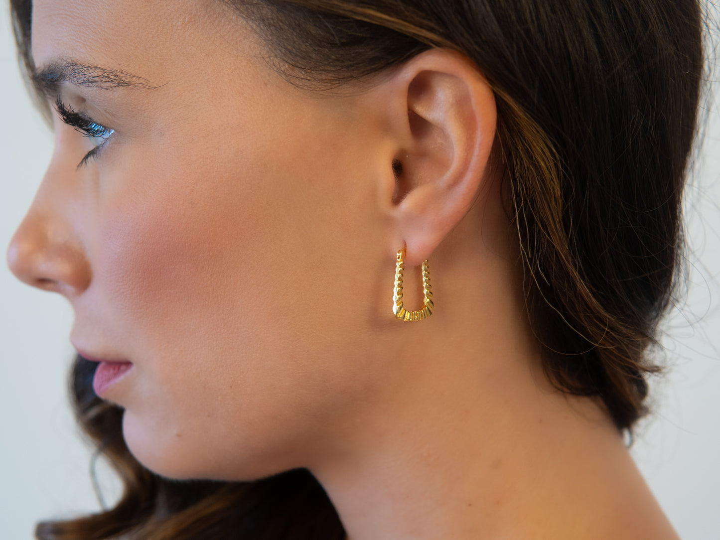 Engraved Rectangle Hoops