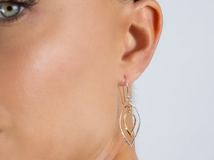 Two Tone Leaf Earrings